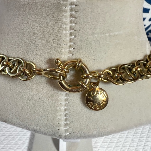 J Crew Statement Necklace Faux Pearl Crystal Cluster Gold Tone - Picture 4 of 5